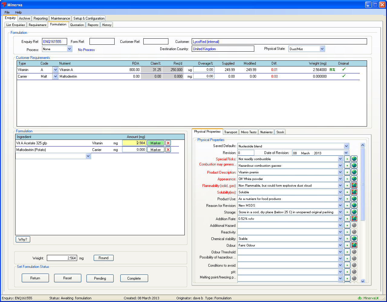 Enquiry Formulation