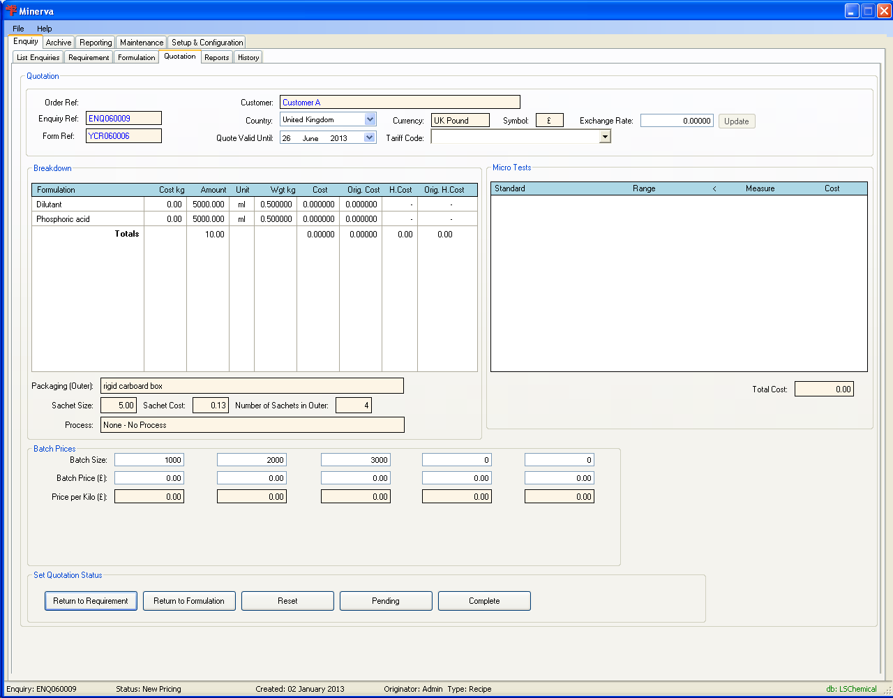 Enquiry Quotation